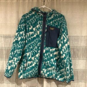 Ll Bean Fleece zip with hood 1x